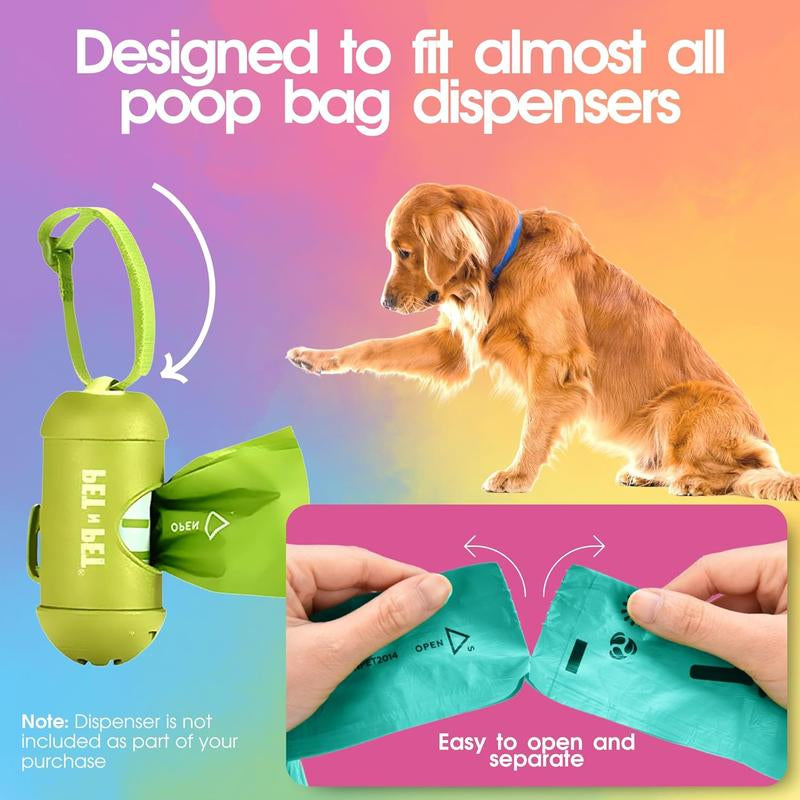 Pet N Pet Colorful Poop Bags, 270 Count (38% Plant-Based) + 100% Plant-Based Dog Wipes, 100 Count Hypoallergenic, 8" X 8"